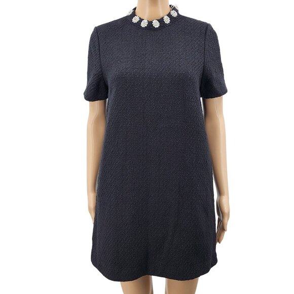 & Other Stories Black Sequin Embelllished Collar Mini Dress, Women's 4 - Picture 11 of 11